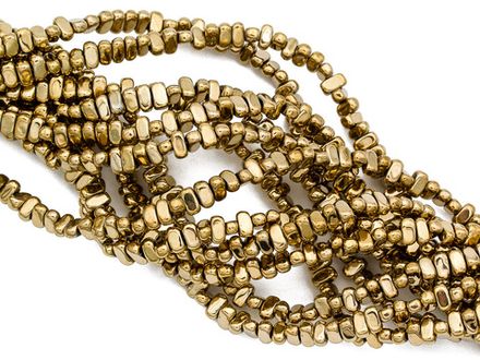 Нить гематитовых бусин, галтовка 5,5мм