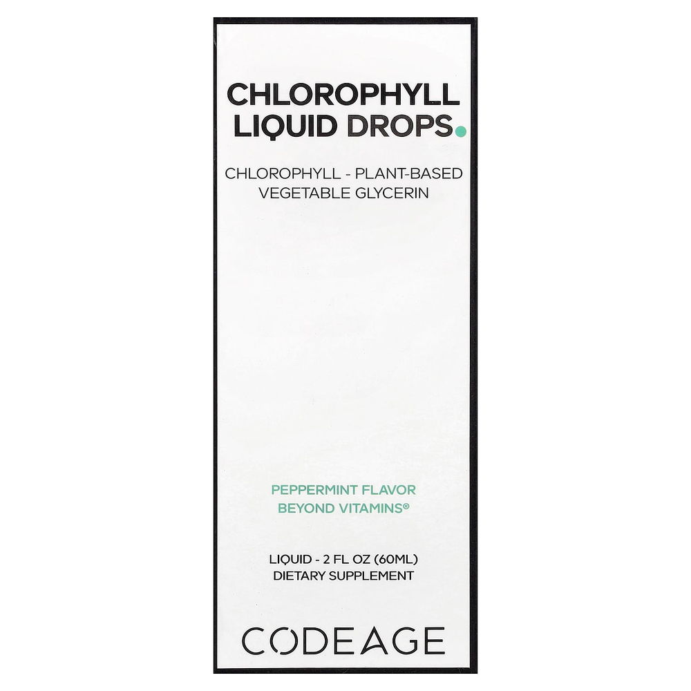 Codeage, Chlorophyll Liquid Drops, перечная мята, 60 мл (2 жидк. Унции)