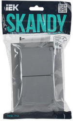 SKANDY Розетка 2-местная и крышкой 16А в сборе IP44 SK-R12Gr серый IEK
