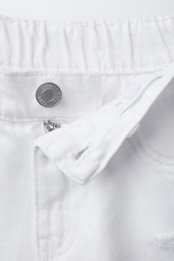 ZARA ДЖИНСОВЫЕ ШОРТЫ, БЕЛЫЙ