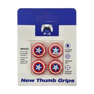 PS5 Накладки на стики силиконовые (Капитан Америка)