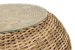 "Барселона" кофейный столик из искусственного ротанга, цвет соломенный