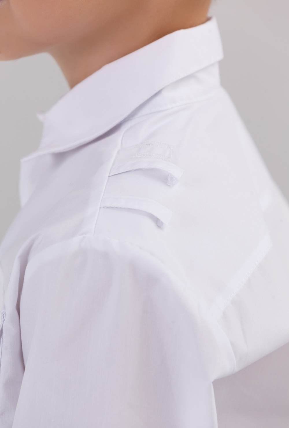 Рубашка форменная кадетская для кадетов казачья школьная детская белая длинный рукав хлопковая хлопок