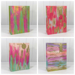 Пакет подарочный 33х45х13см "Акварель" с блёстками (Микс)