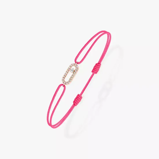 Браслет Messika Move Uno с розовым шнуром
