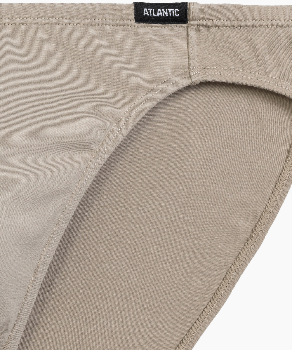 Мужские трусы слипы мини Atlantic, набор из 2 шт., пима хлопок, бежевые, Basic 2BMP-014
