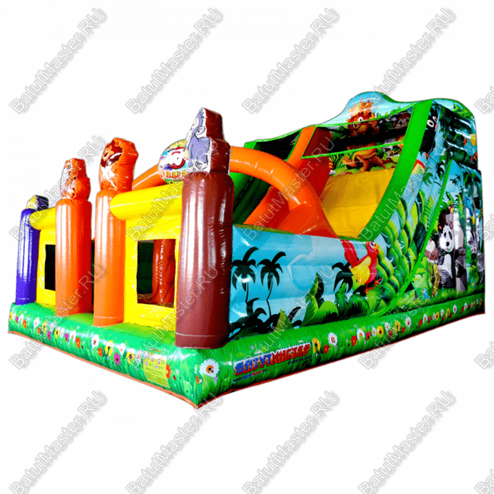 Коммерческий надувной батут "Непроходимые джунгли" 7.5*5*6 м