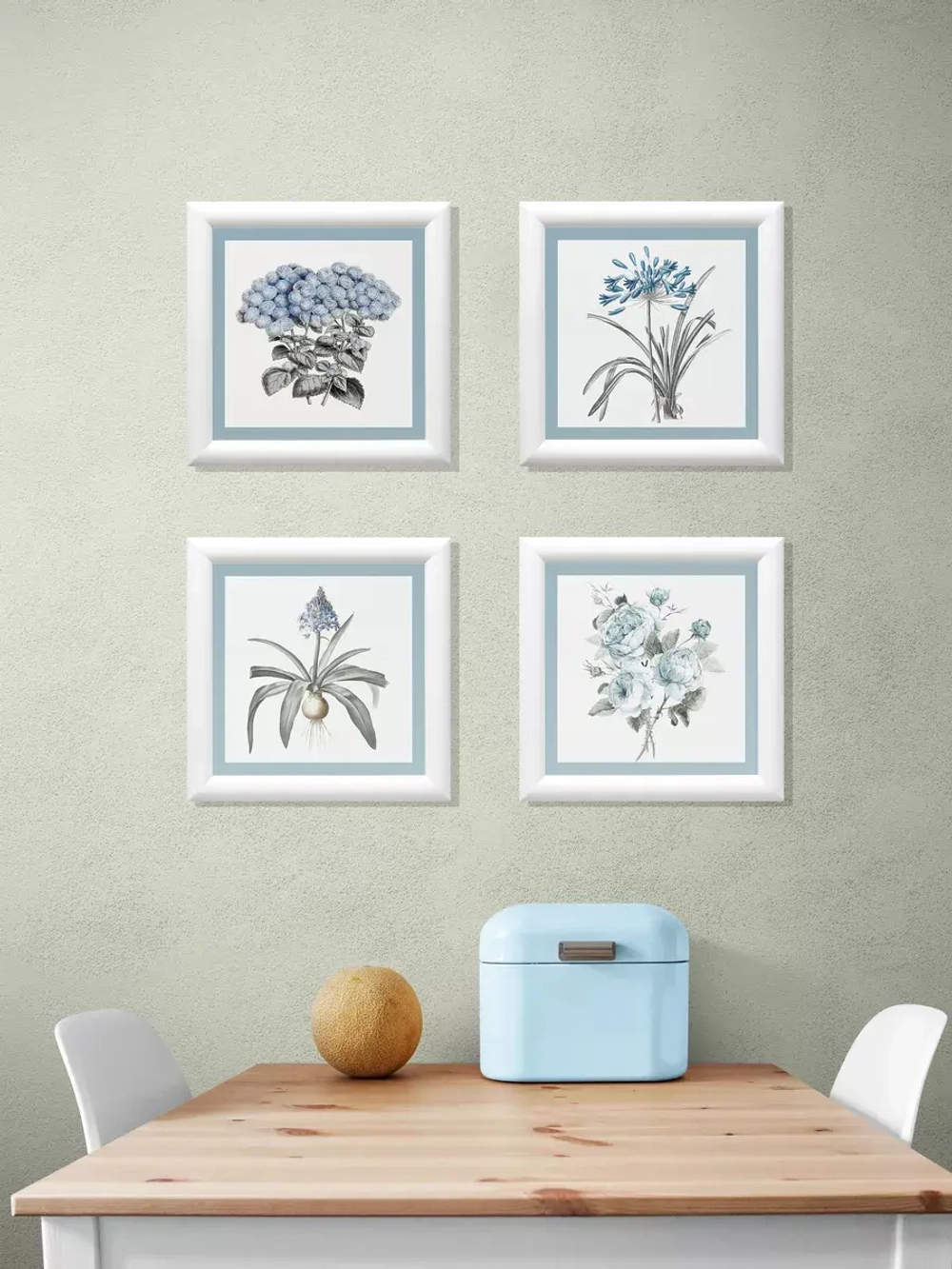 Картины на стену интерьерная на холсте 4 шт, 23*23 см