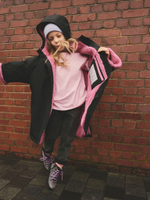 Плащ водонепроницаемый с флисовой подкладкой для девочки Next B65-306, Черный, Розовый