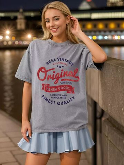 Футболка варенка с принтом оверсайз удлиненная