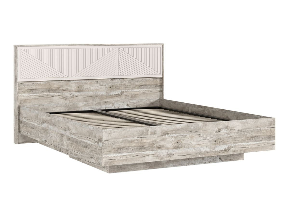 Кровать двухспальная 160х200 парящая с подъемным механизмом Браш Графит/Дуб Крафт