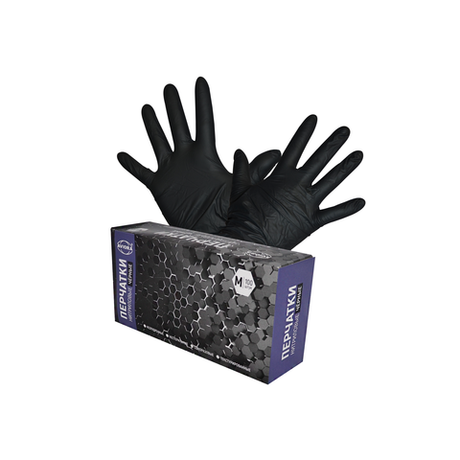 Перчатка нитрил M неопудр AVIORA черная 100 шт/10