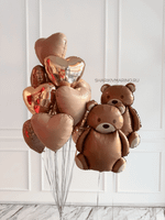 Фольгированные сердца-шары на 14 февраля с милыми мишками