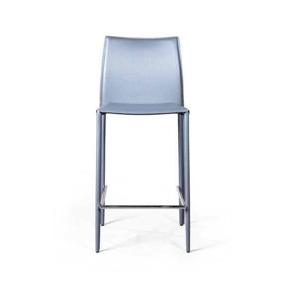 Полубарный стул Rolf серая кожа