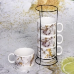 Набор кружек на стойке 200мл «Мрамор» золото