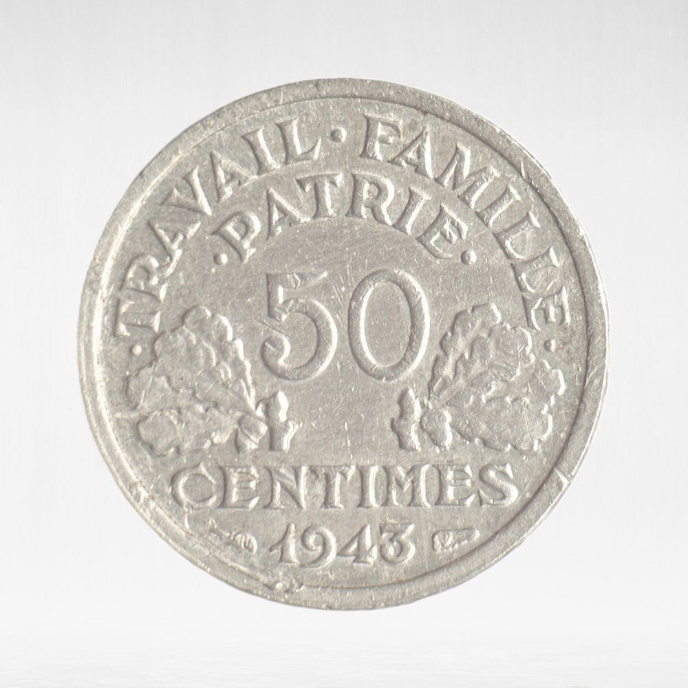 France, 50 Centimes 1943 - Vichy French State, VF