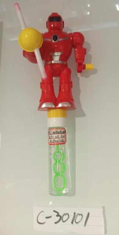 Мыльные пузыри Робот с вентилятором со светом, 23 см, 3 цвета микс,, с-30101