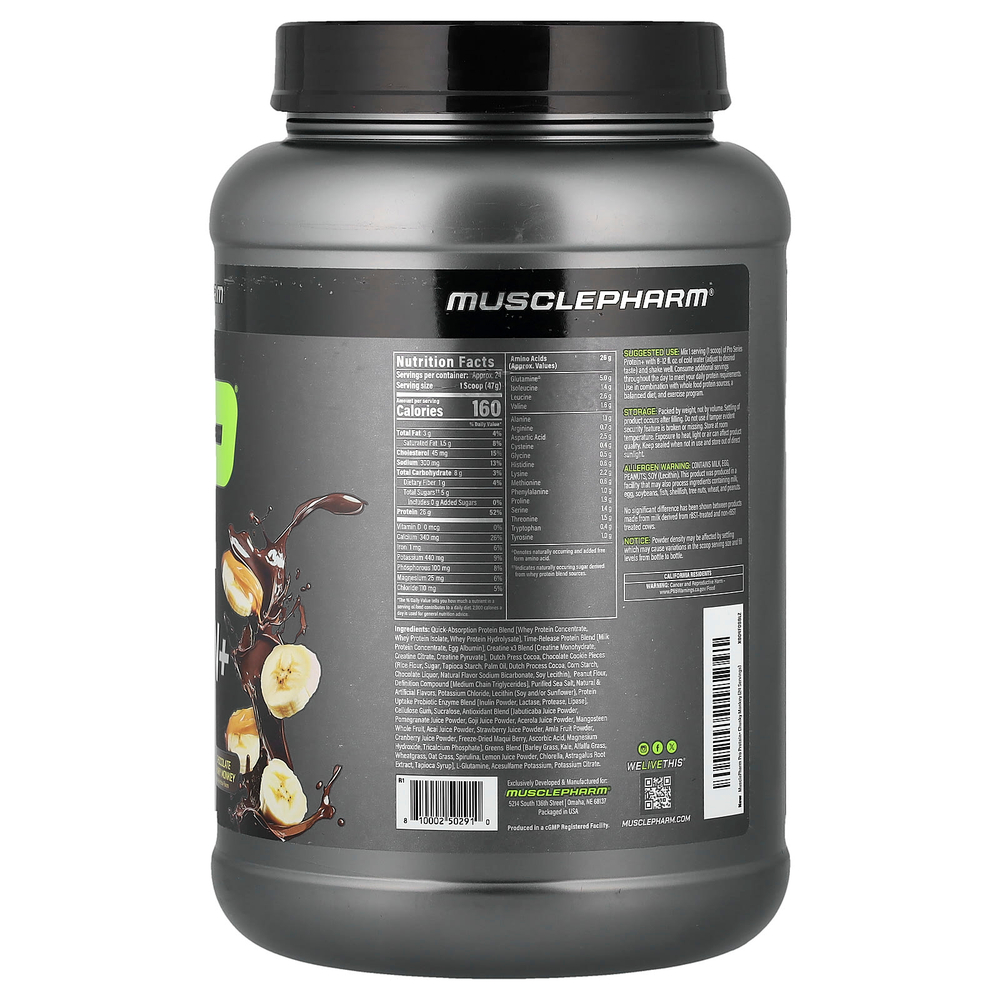 MusclePharm, Pro Series Protein+, протеин с кусочками шоколада, 1,1 кг (2,5 фунта)