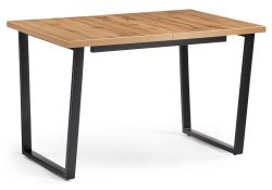 Стол раскладной Лота Лофт 120(160)х75х75 25 мм черный матовый / дуб вотан