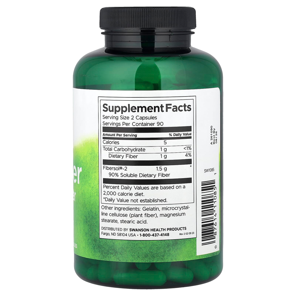 Swanson Vitamins, Био-клетчатка, 750 мг, 180 капсул