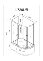 Душевая кабина AvaCan L 720 L N без крыши