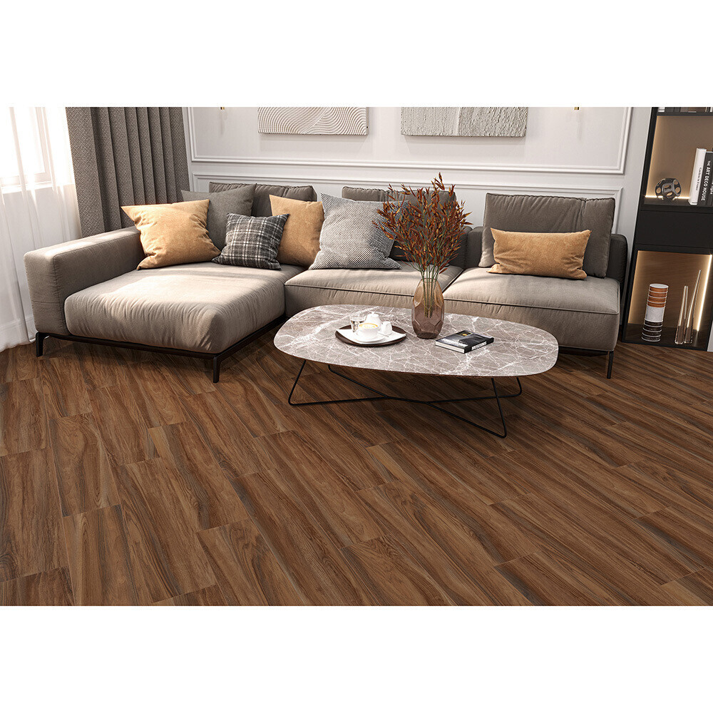 Керамогранит Alma Ceramica Ironwood темно-коричневый 900х200х8 мм (9 шт.=1,62 кв.м)