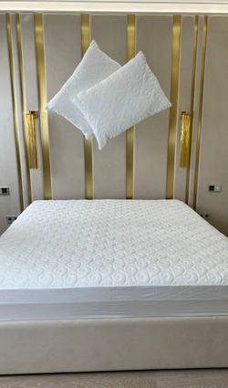 Наматрасник INVA защитный стеганный непромокаемый с бортиком 150 х 200 см / белый