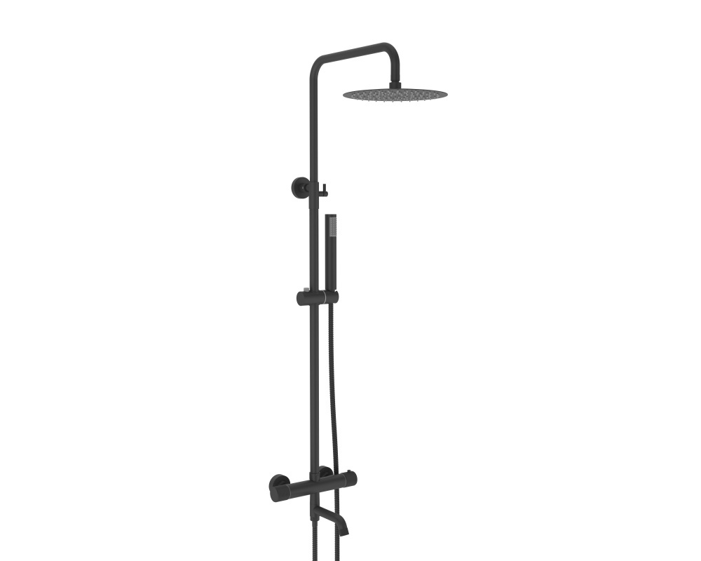 403561-C Душевая система с термостатом  (ЧЕРНЫЙ) ViEiR (5/1шт)