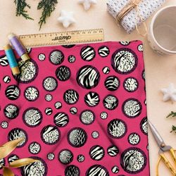 Ткань шифон стеклянные шары с узорами диких животных