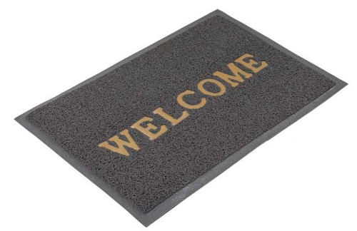 Коврик противоскользящий Welcome серый
