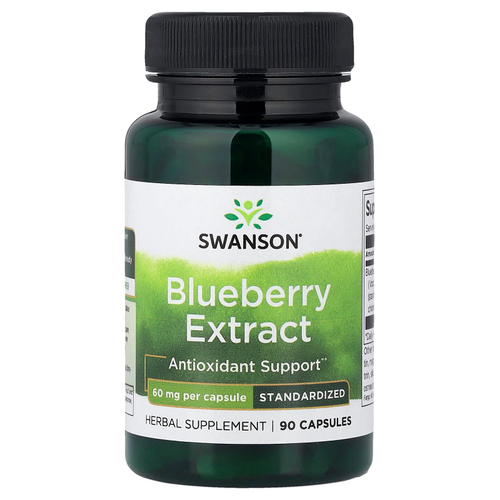Swanson, экстракт голубики, стандартизованный, 60 мг, 90 капсул