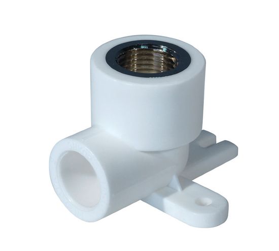 Угольник комб. вн.р 20х1/2 с креплением PP-R БЕЛЫЙ