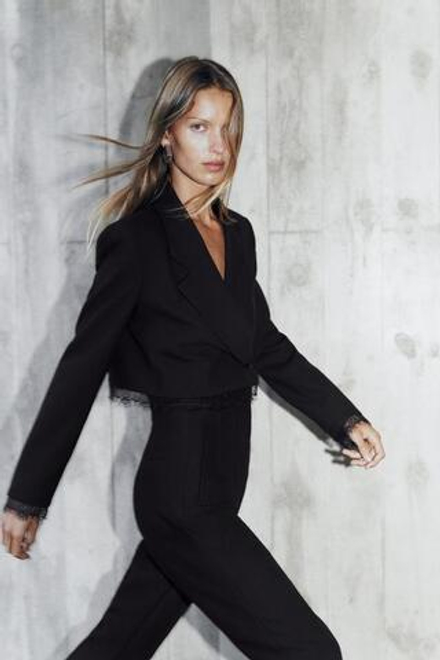 ZARA БРЮКИ С ВЫСОКОЙ ПОСАДКОЙ, ЧЕРНЫЙ