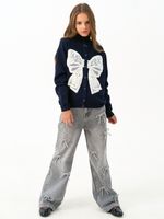 Кардиган для девочки AT1118 синий-белый