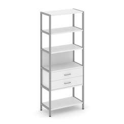 Shelf System Односекционный стеллаж пятиярусный с ящиками SN.STM-512 Белый/Металл Серый 810*400*1980