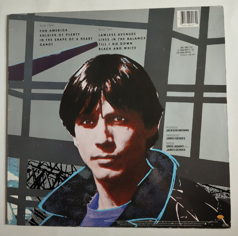 Винтажная виниловая пластинка LP Jackson Browne Lives In The Balance (Germany 1986)
