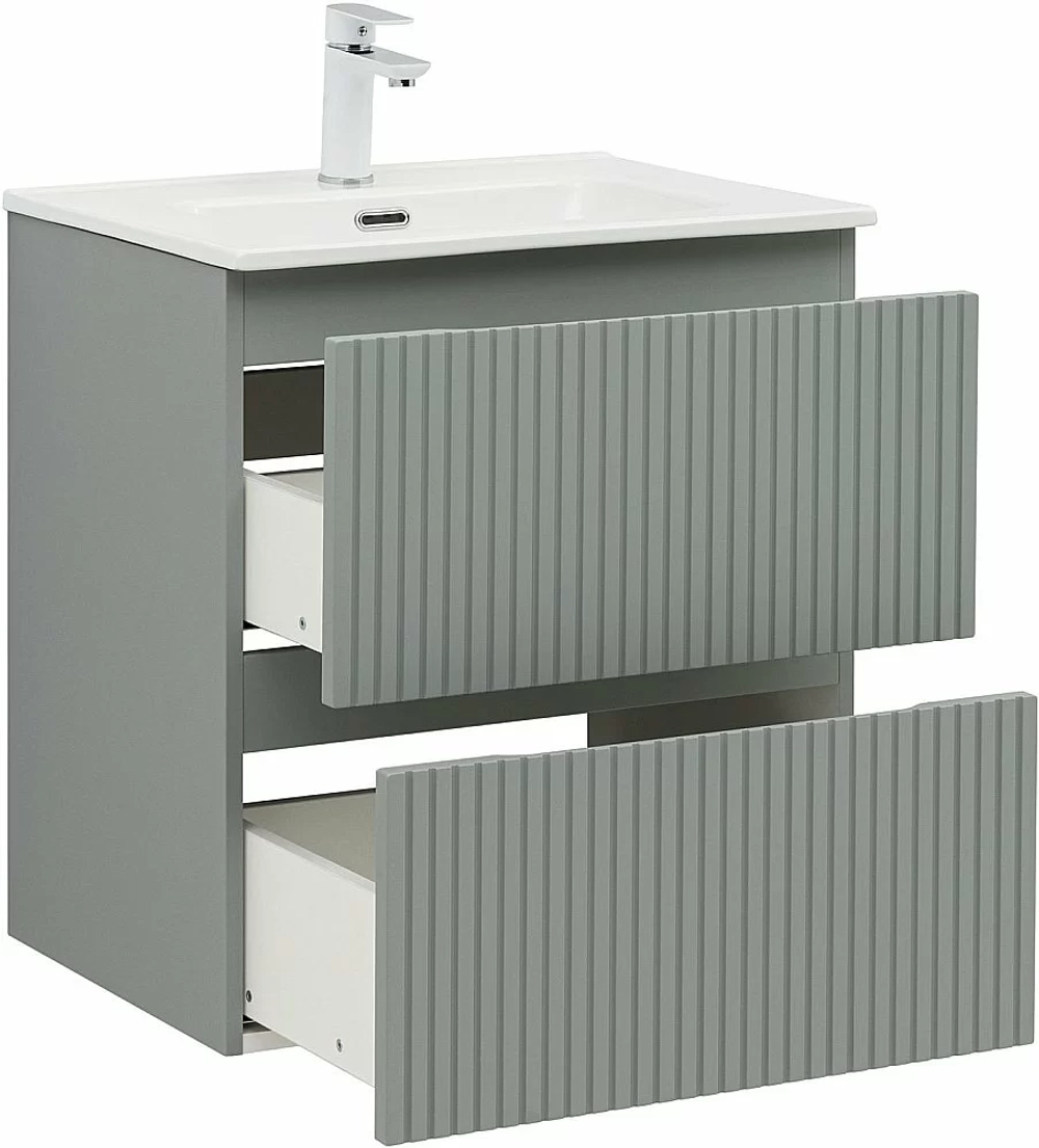 Тумба с раковиной Aquanet Джейн (Flat) 335432/254363 60 мисти грин