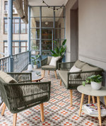 Комплект Inti с 2-местным диваном и 2 креслами зеленого цвета