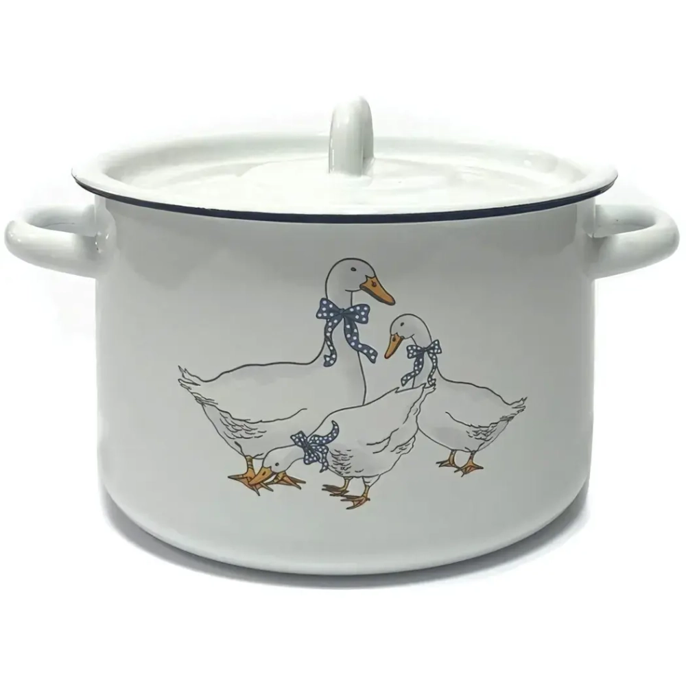 Кастрюля эмалированная 3л «Гуси» 01-1612н/4-Гуси