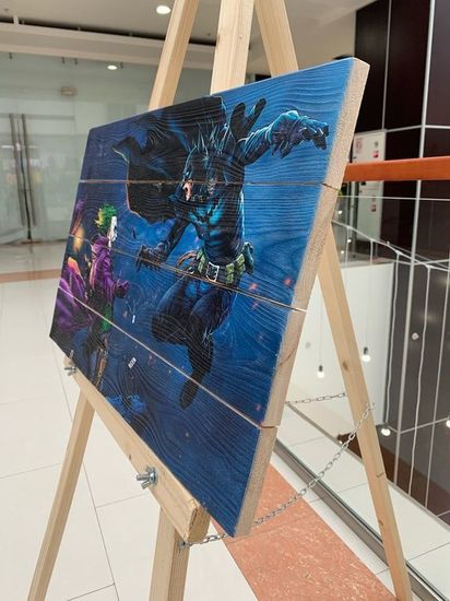 Современная картина на досках Batman vs Joker