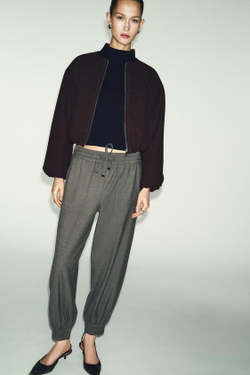 ZARA ДЖОГГЕРЫ С МАНЖЕТАМИ, ХАКИ МЕЛАНЖ