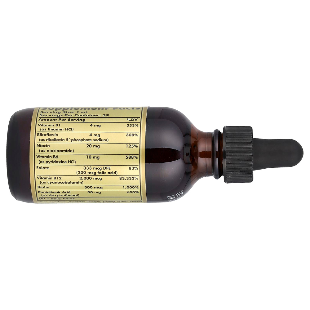 Solgar, Sublingual, подъязычный жидкий витамин B-12, 2000 мкг, 59 мл (2 жидк. унции)