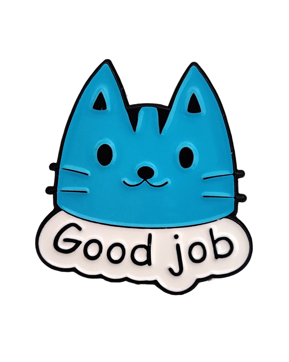 Металлический значок "Котик Good Job"