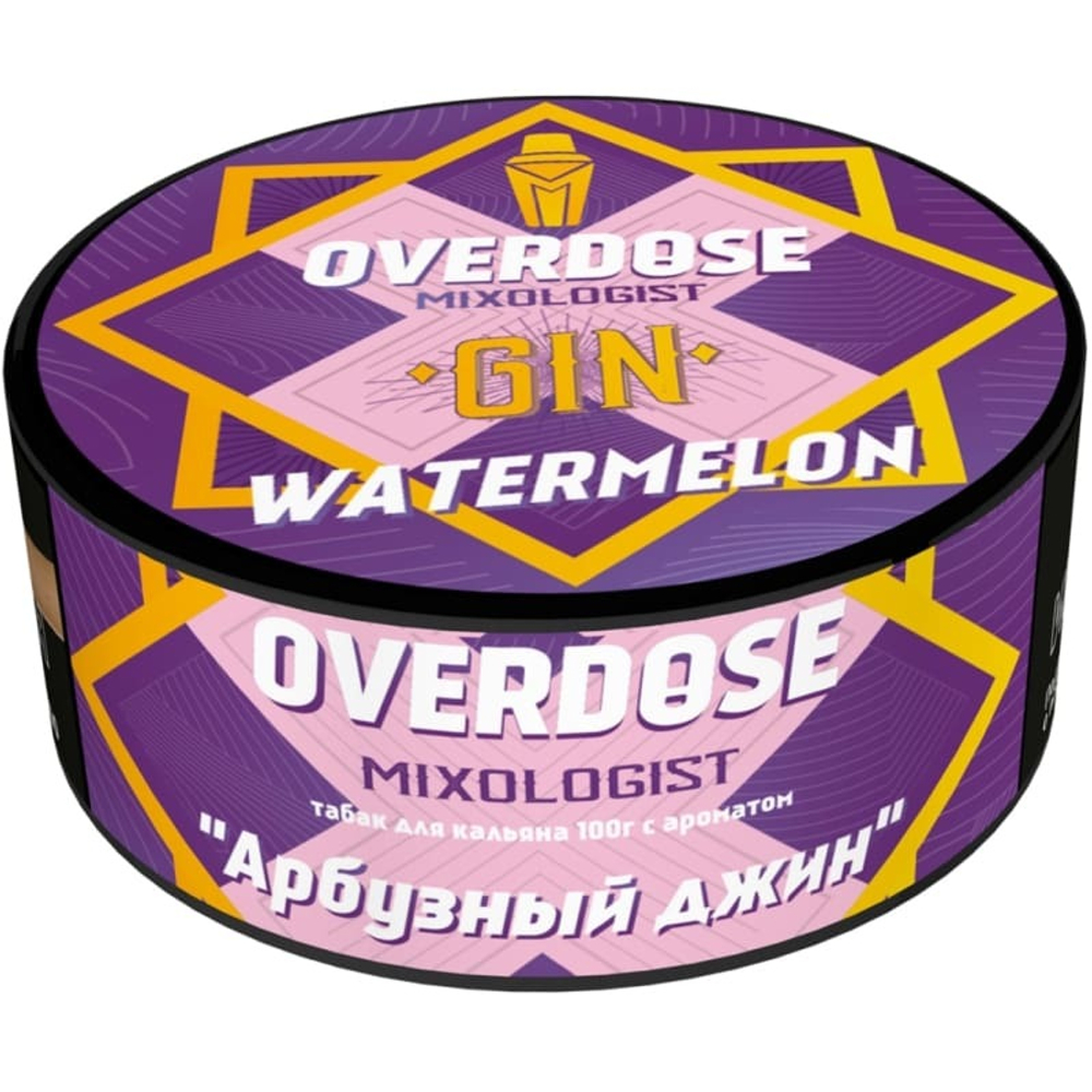 М. Табак для кальяна Overdose Gin Watermelon (Арбузный джин), 100г.