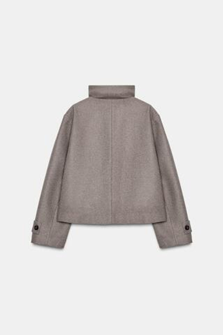 ZARA КУРТКА С ВЫСОКИМ ВОРОТНИКОМ, РЫЖЕВАТО-КОРИЧНЕВЫЙ