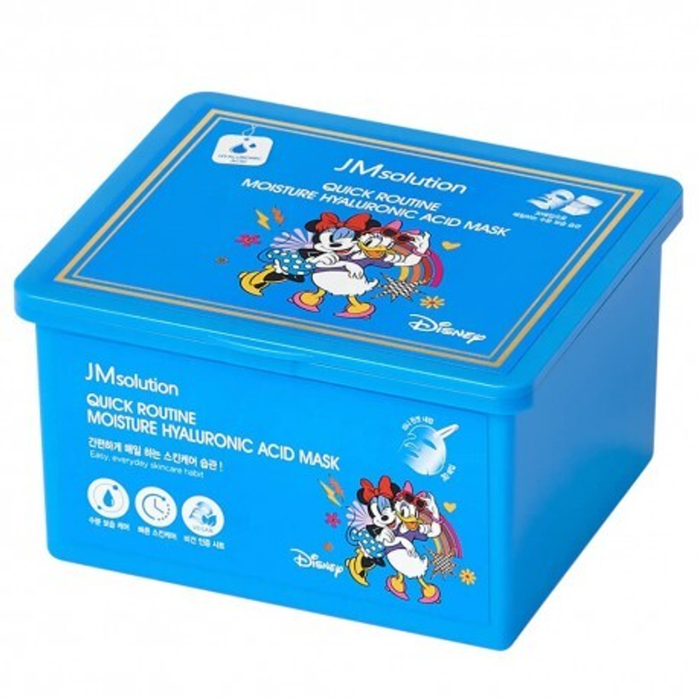 Jmsolution Набор увлажняющих гиалуроновых масок DISNEY QUICK ROUTINE MOISTURE HYALURONIC ACID 30шт