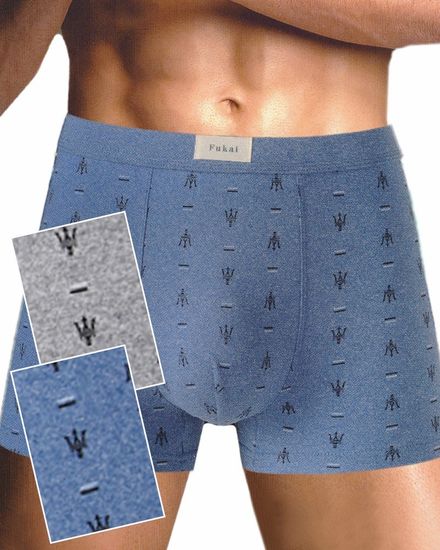 Трусы мужские боксеры (2шт) Fukai 1534 F,серый меланж+синий меланж