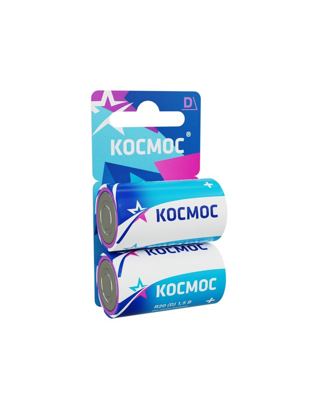 Элемент питания солевой D/R20 (блист.2шт) КОСМОС KOCR202BL