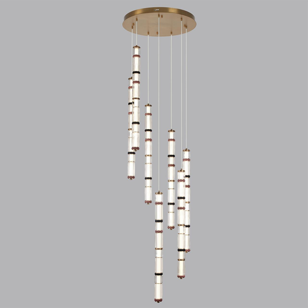 5455/210L ODL_EX Люстра каскадная LED 210W (30W*7) 4000K COLLIER L-VISION