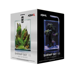 Aquael Aквариум-кубик с оборудованием Shrimp Set Smart Led Day&Night, в комплекте внутренний фильтр, нагреватель, LED светильник, покровное стекло